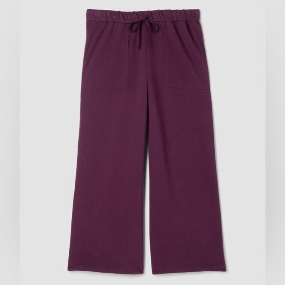 Eileen Fisher Pants - Eileen Fisher Lightweight Organic Cotton Terry Wide-Leg Pant XL Excellent
